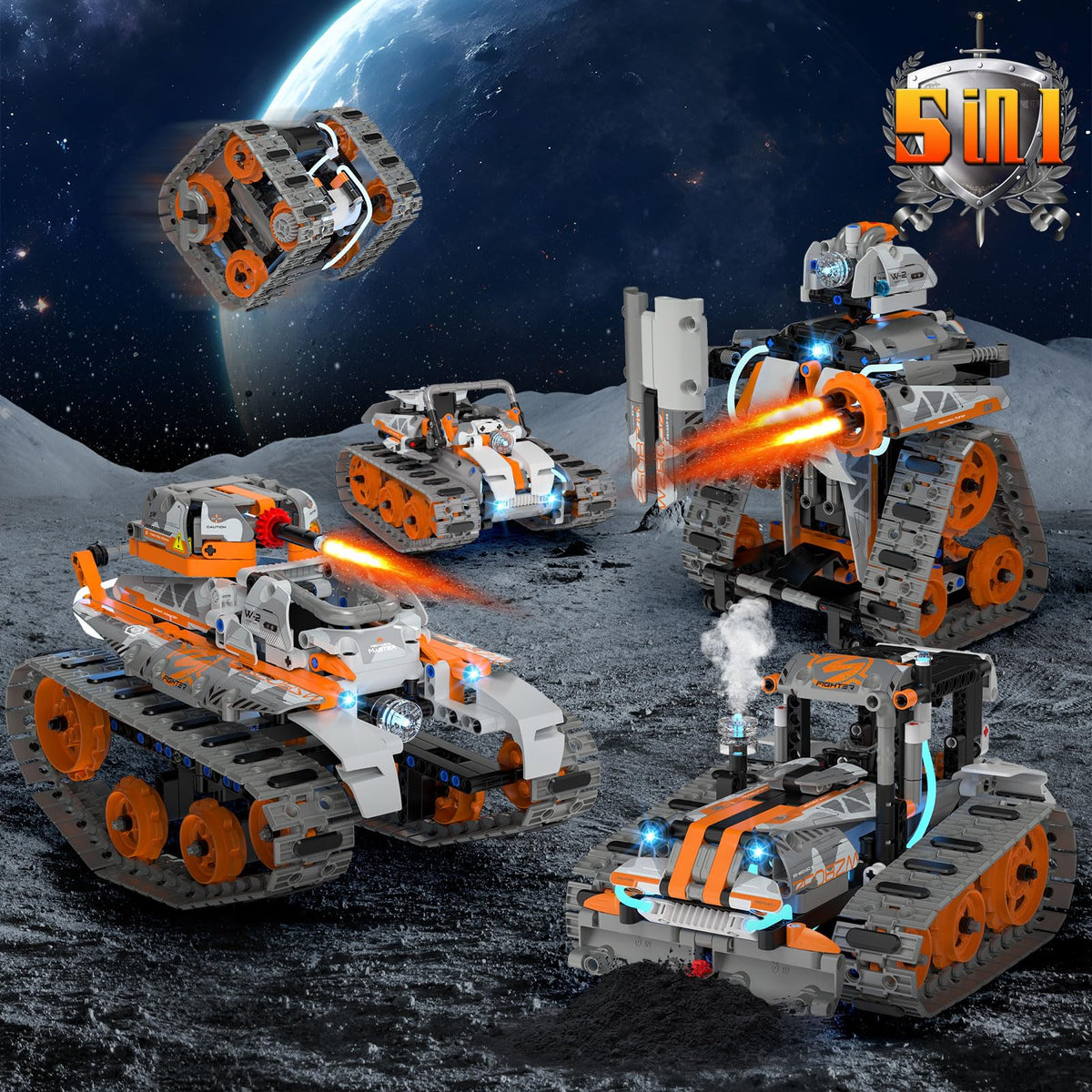QHECTTY mecha robot model featuring lights for engaging STEM exploration.