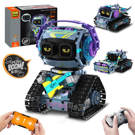 QHECTTY STEM robot-building-kit assembly scene promoting learning and creativity.