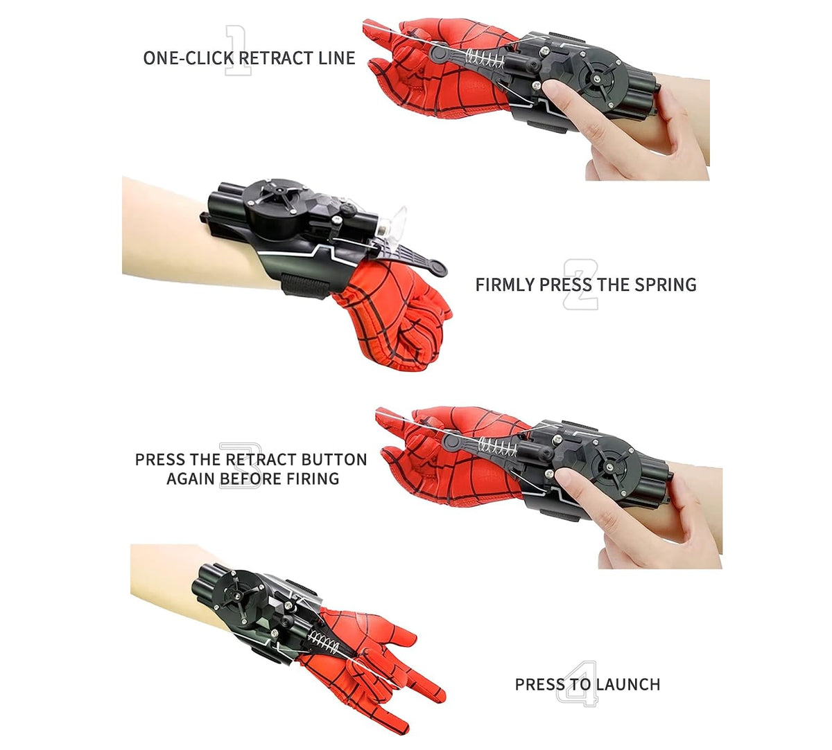 QHJIU Spider Web Shooter action shot for dynamic pretend-play experiences