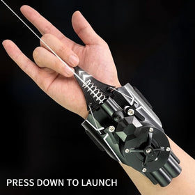 QHJIU Spider Web Shooter action shot highlights smooth launches for imaginative superhero play