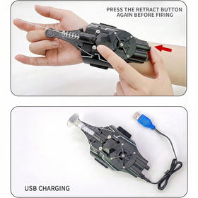 QHJIU Spider Web Shooter in-use image shows safe, kid-friendly action at home