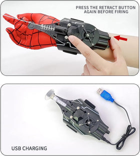 QHJIU Spider Web Shooter recharge-view showing built-in rechargeable battery