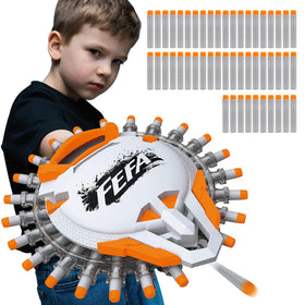 QHYSKU Shield Soft Bullet Launcher front view with one-handed grip and shield for action play