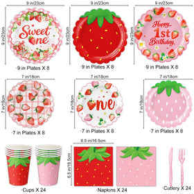 QIYANPAX Berry Dessert Plates: cute 7 inch plates ideal for sweet treats.