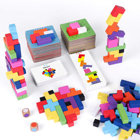 QianShouYan wooden blocks in vivid colors for imaginative building fun.
