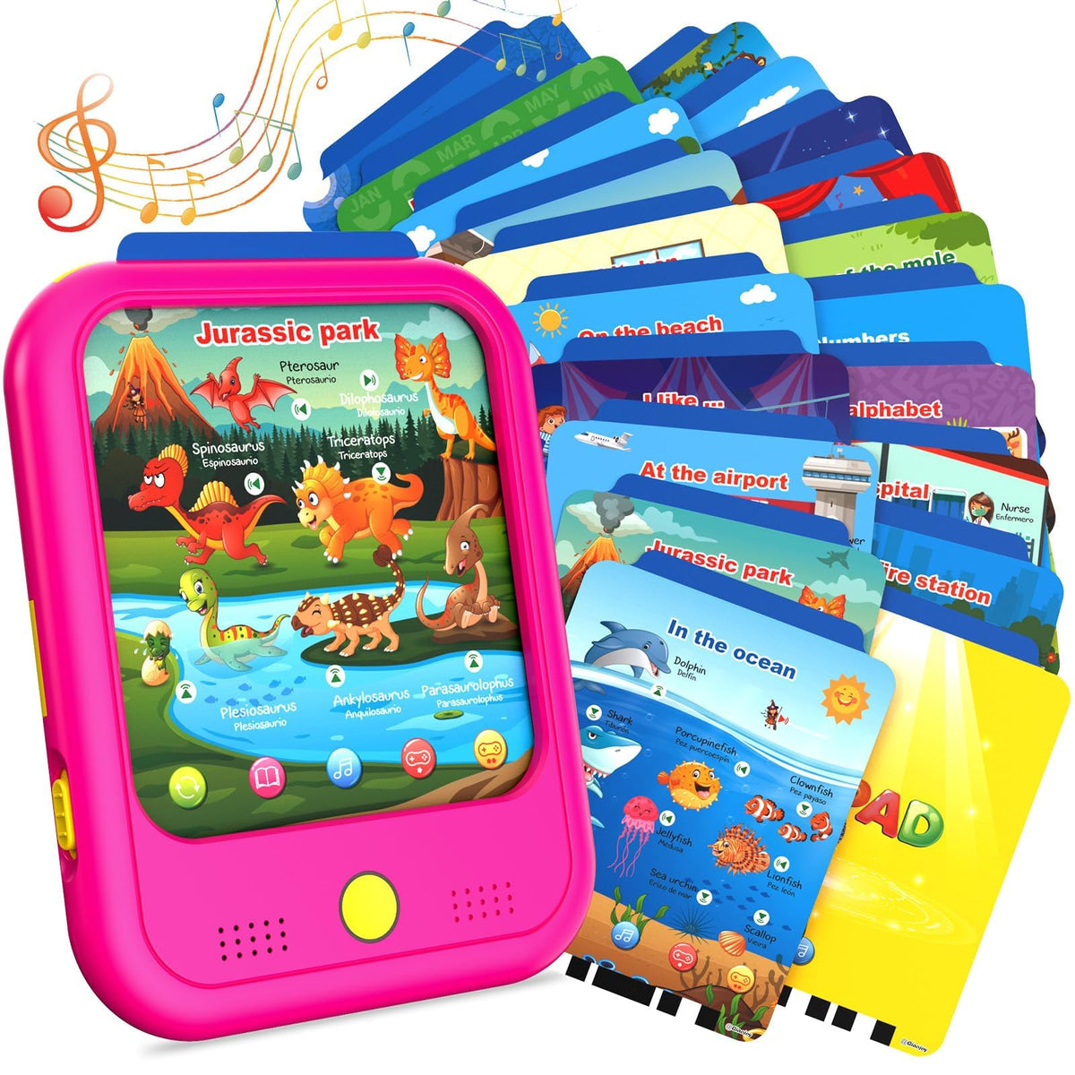 Qiaojoy kids learning tablet front view supports bilingual early learning.