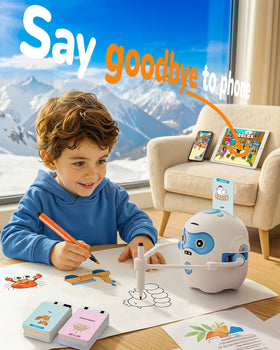 QIBOX drawing robot rechargeable with Type-C for quick setup