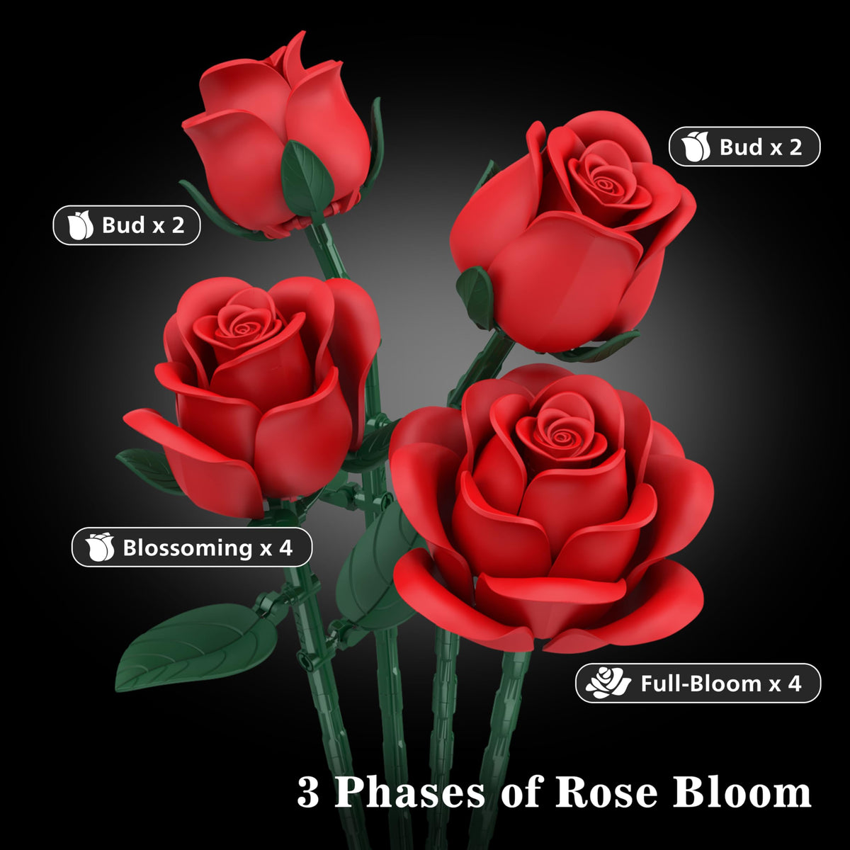 QIFUN package size and assembled bouquet height