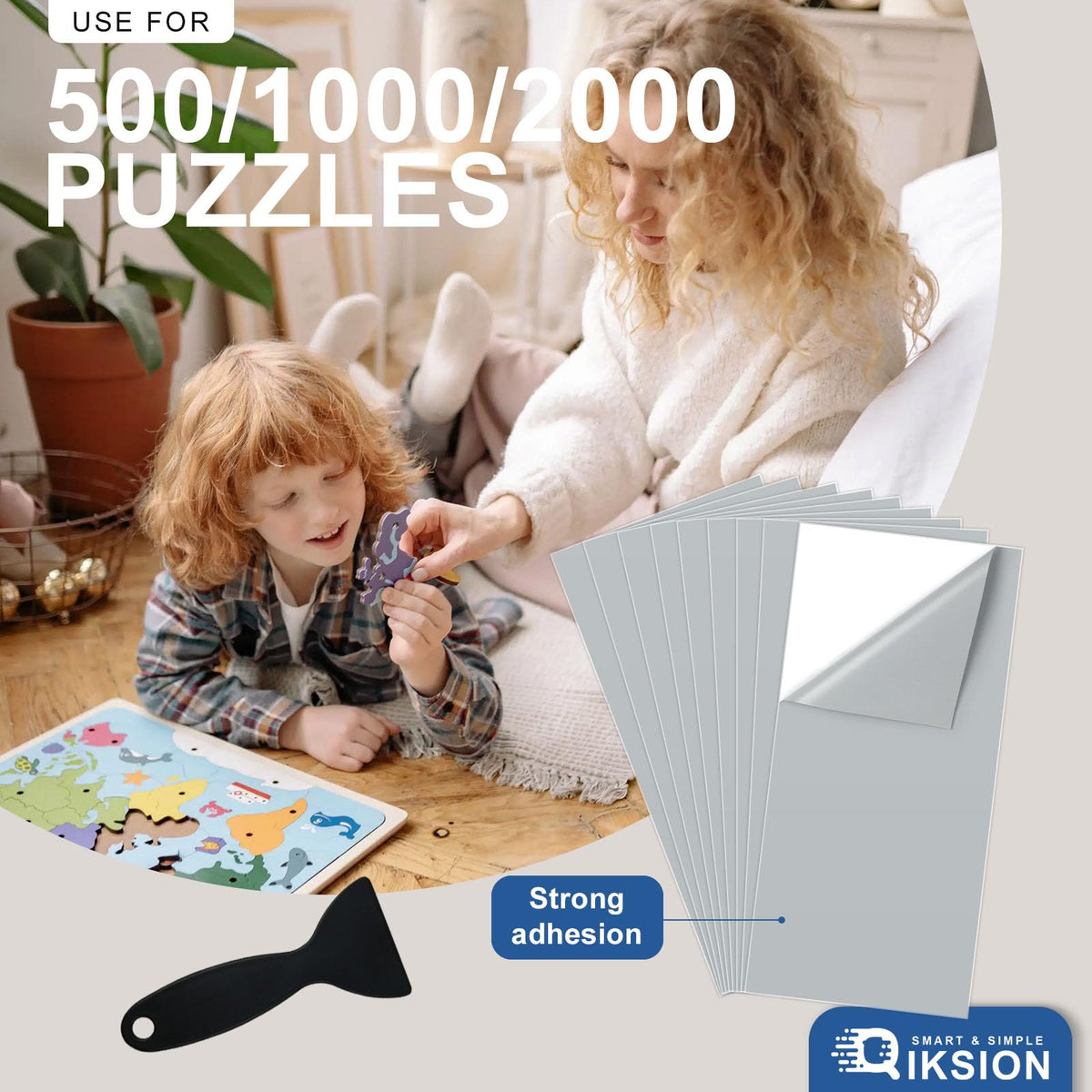 QIKSION Puzzle Saver kit of 96 stickers preserves large puzzles
