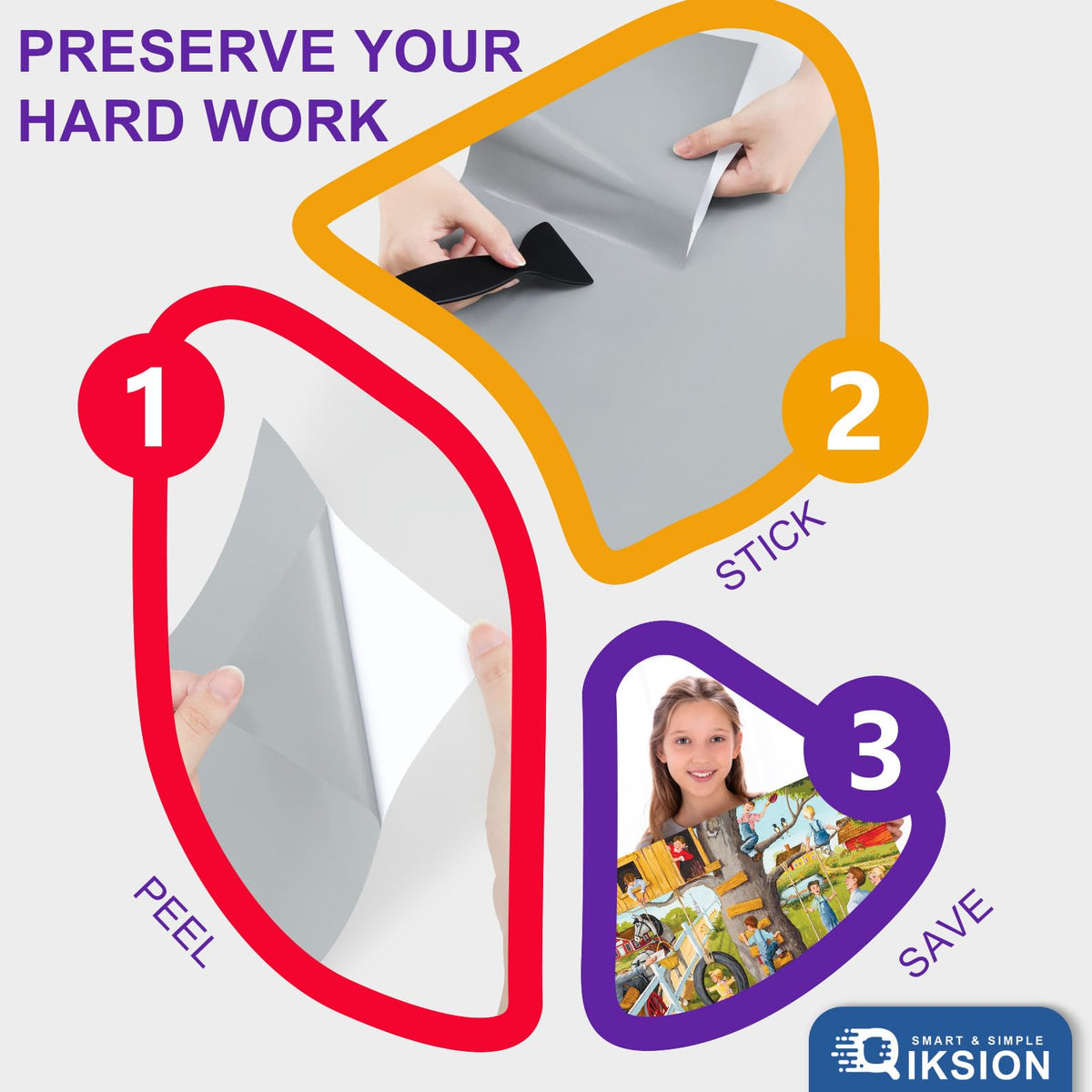 QIKSION Sheet measures 14.7 by 7 inches and trims to fit