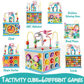 Qilay ABC-123 abacus blocks promote early number recognition and counting.
