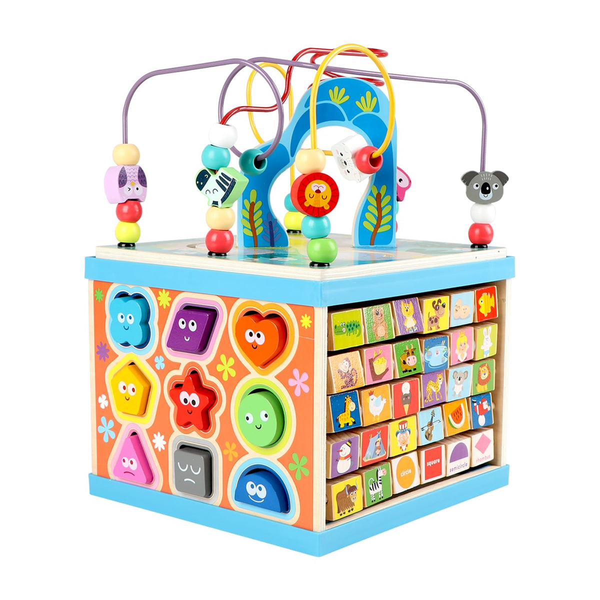 Qilay bead maze top view helps develop hand-eye coordination for toddlers.