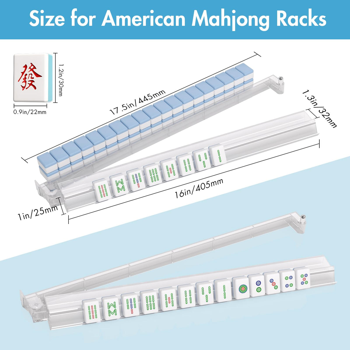 QIMIALOL ergonomic mahjong racks and pushers fit comfortably for long sessions.