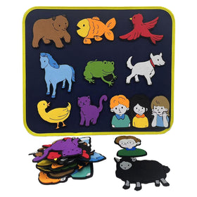 Qimihinoy Brown Bear 11-piece felt story board for engaging storytelling and early literacy