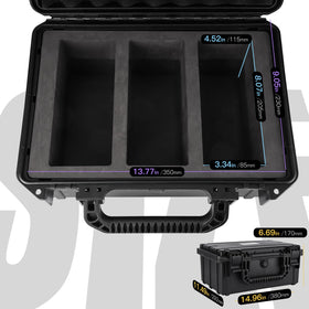 QINGUANG case open with 3 rows, top view showing layout