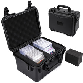 QINGUANG graded card storage box with large capacity for multiple card collections.