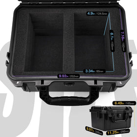 QINGUANG IP67 protected card case with foam dividers protects cards from dust and moisture.