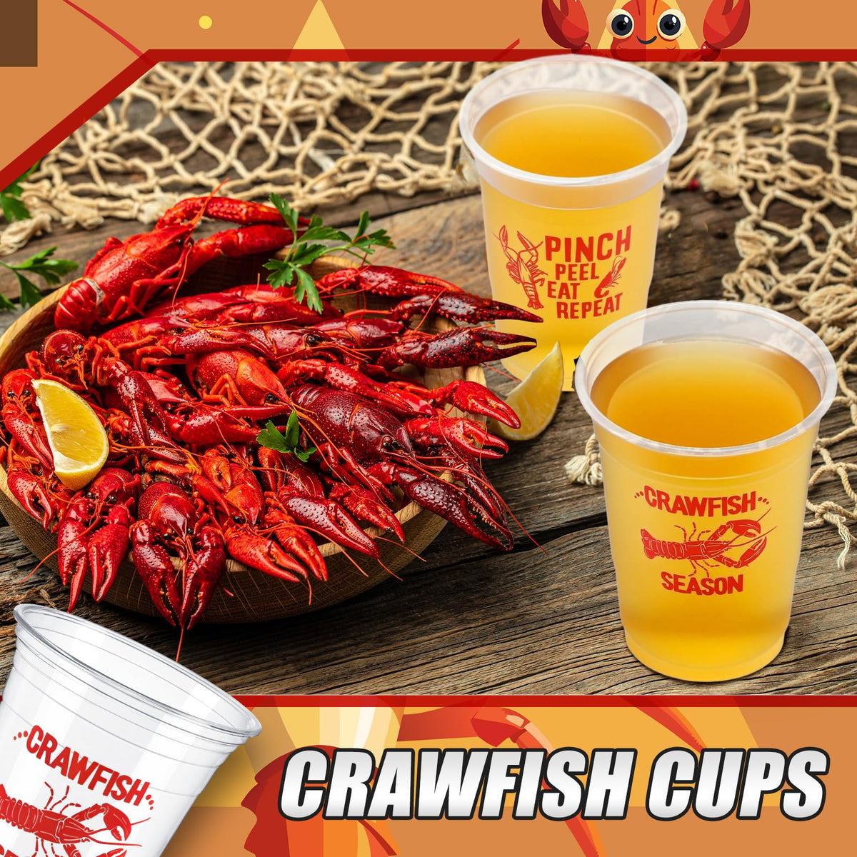 Qinyoung clear crawfish cups stackable for easy storage
