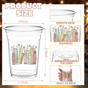 Qinyoung colorful book theme cups 16oz for vibrant party tables.