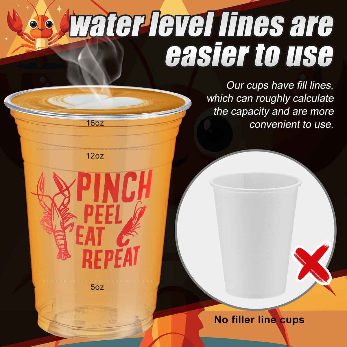 Qinyoung crawfish cups pattern designs enhance party ambience