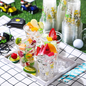 Qinyoung golf cups 12oz clear disposable for easy cleanup