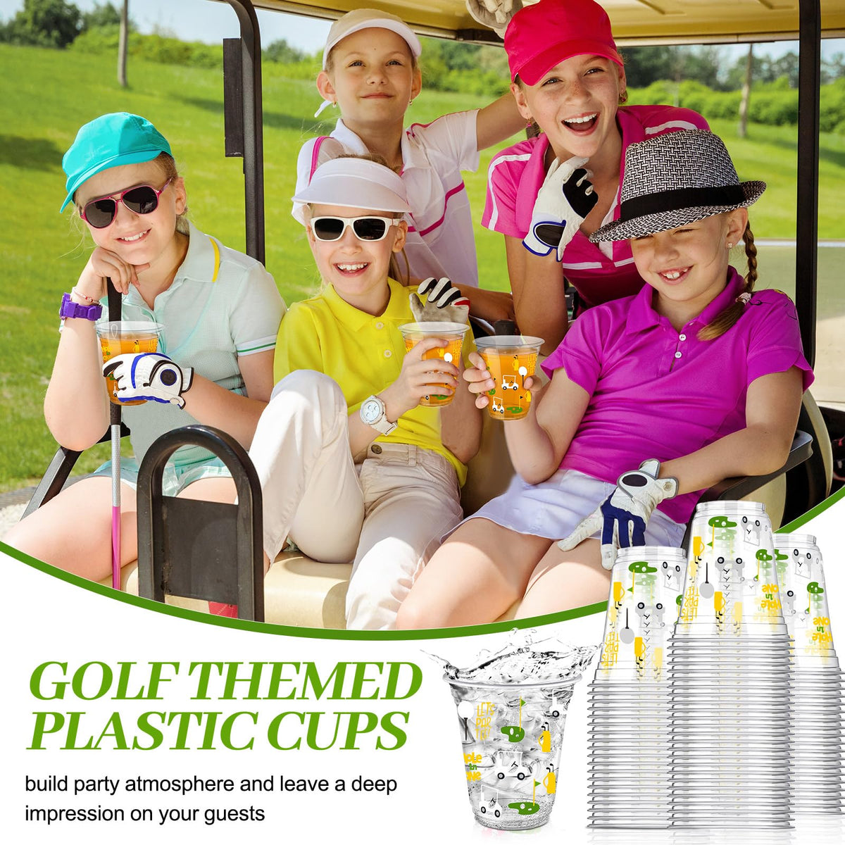 Qinyoung golf cups for beverages and snacks at a casual celebration