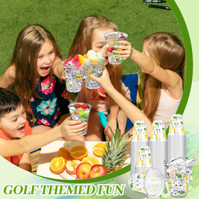 Qinyoung golf party cups on table used as beverage and decor