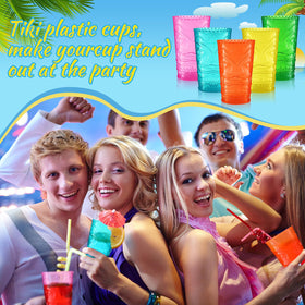 Qinyoung tiki glasses 14oz sky blue, great for Luau party drinks