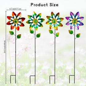 Qipade colorful windmill garden stake enhances outdoor charm and movement