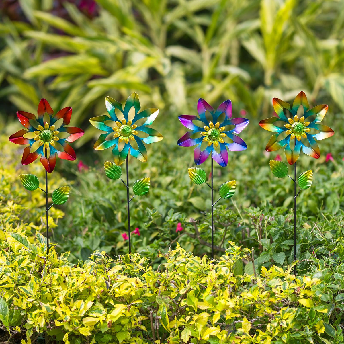 Qipade metal garden spinner assembly shows easy setup in minutes