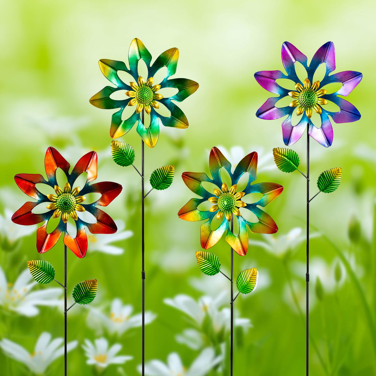 Qipade decorative garden ornament brightens pathways with colorful motion