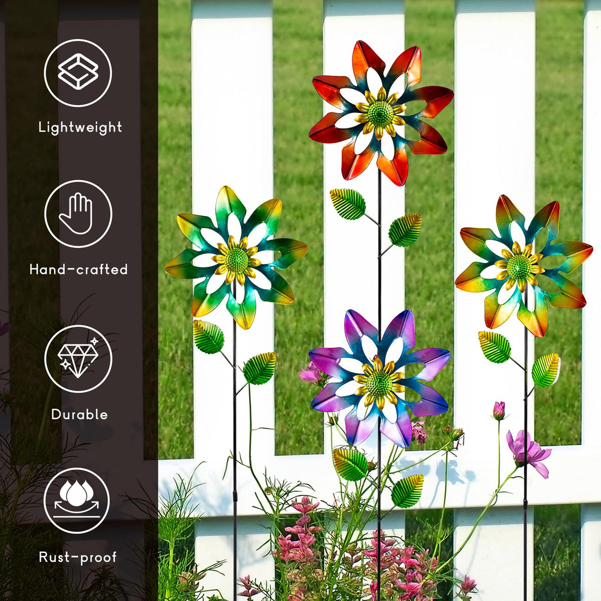 Qipade wind spinner features rust-proof coating for durable outdoor use