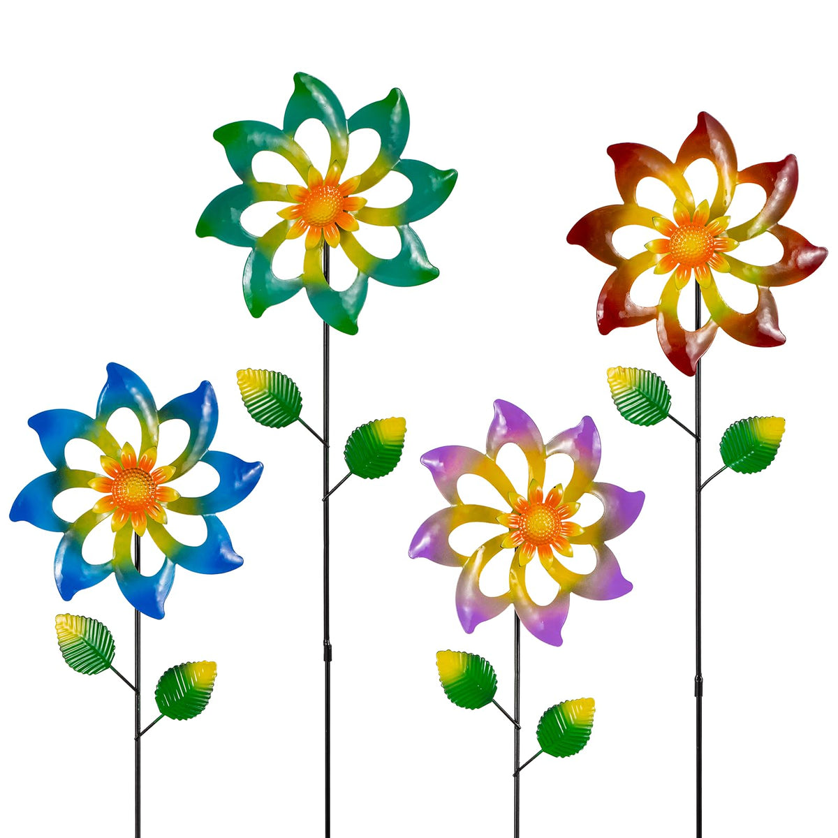 Qipade wind spinner flower in vibrant colors adds dynamic garden charm in light wind