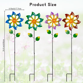 Qipade garden stake windmill spins easily in breeze, bringing color to lawn
