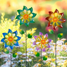 Qipade decorative windmill stake decor accents garden beds with motion