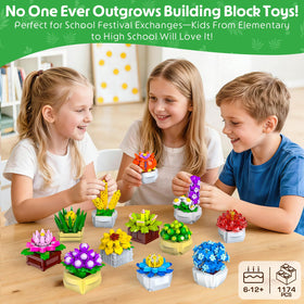 Buildable mini pots and succulents for easy assembly