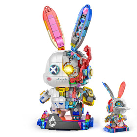 QiqoPoyee mechanical bunny model with poseable joints for creative play and display.