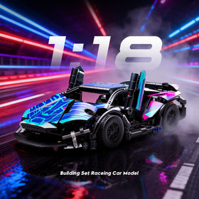 QiqoPoyee Race Cars Set neon accents bring sci fi vibes to any space.