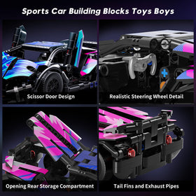 QiqoPoyee Race Cars Set opening scissor doors showcasing realistic mechanics for play.