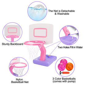 Qirptey adjustable hoop height from 2.3 to 4.5 feet