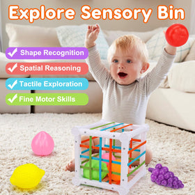 Qirptey silicone teething toy soothes gums with varied textures.