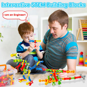 Qirptey bright color blocks invite collaborative play and exploration.