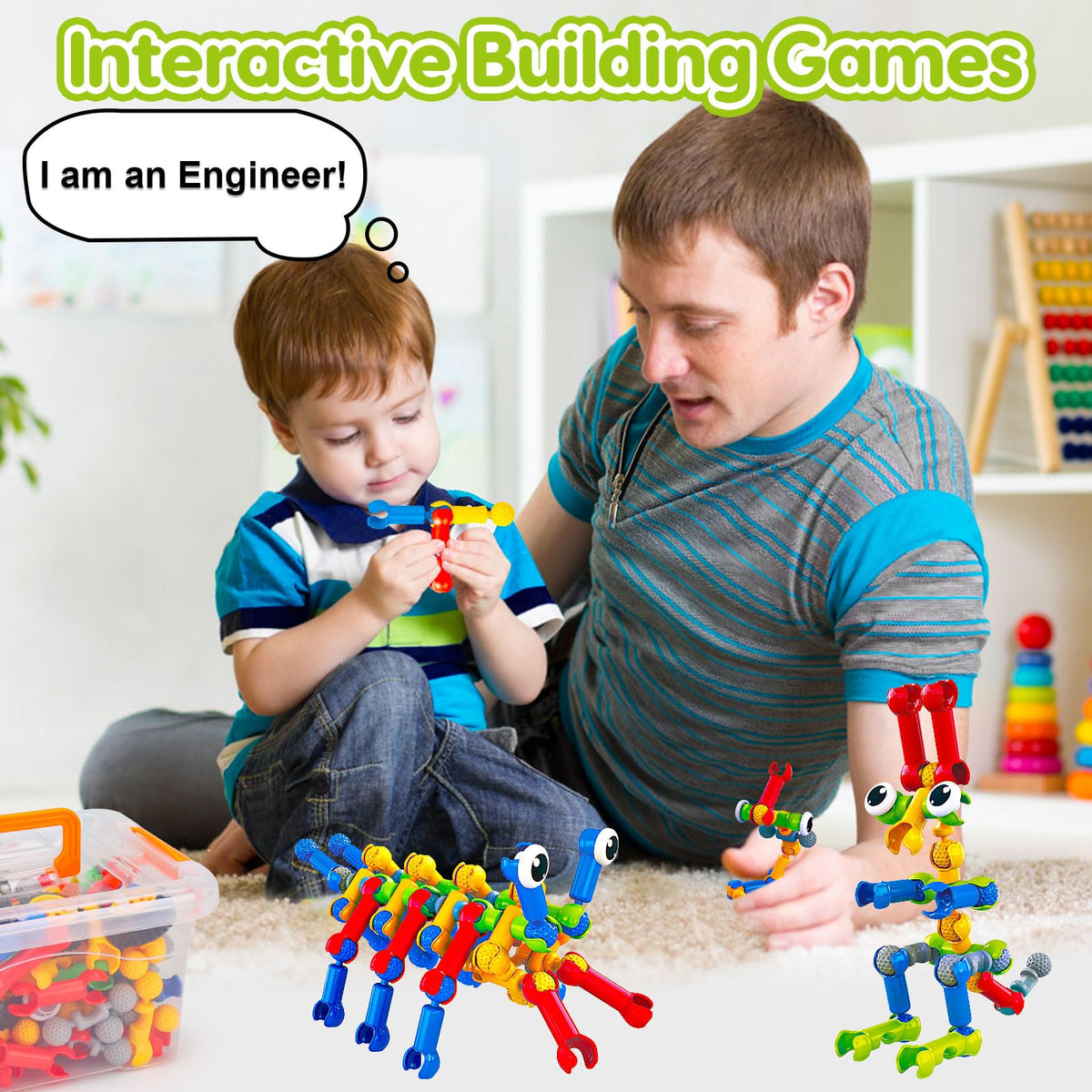 Qirptey bright colors rounded edges blocks safe hands-on learning.