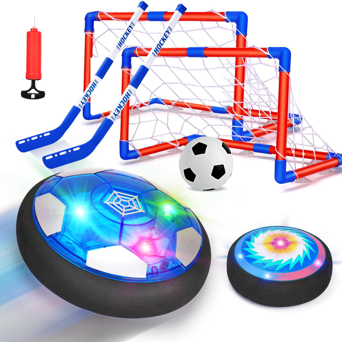 Qirptey hover hockey ball with LED lights for smooth indoor play