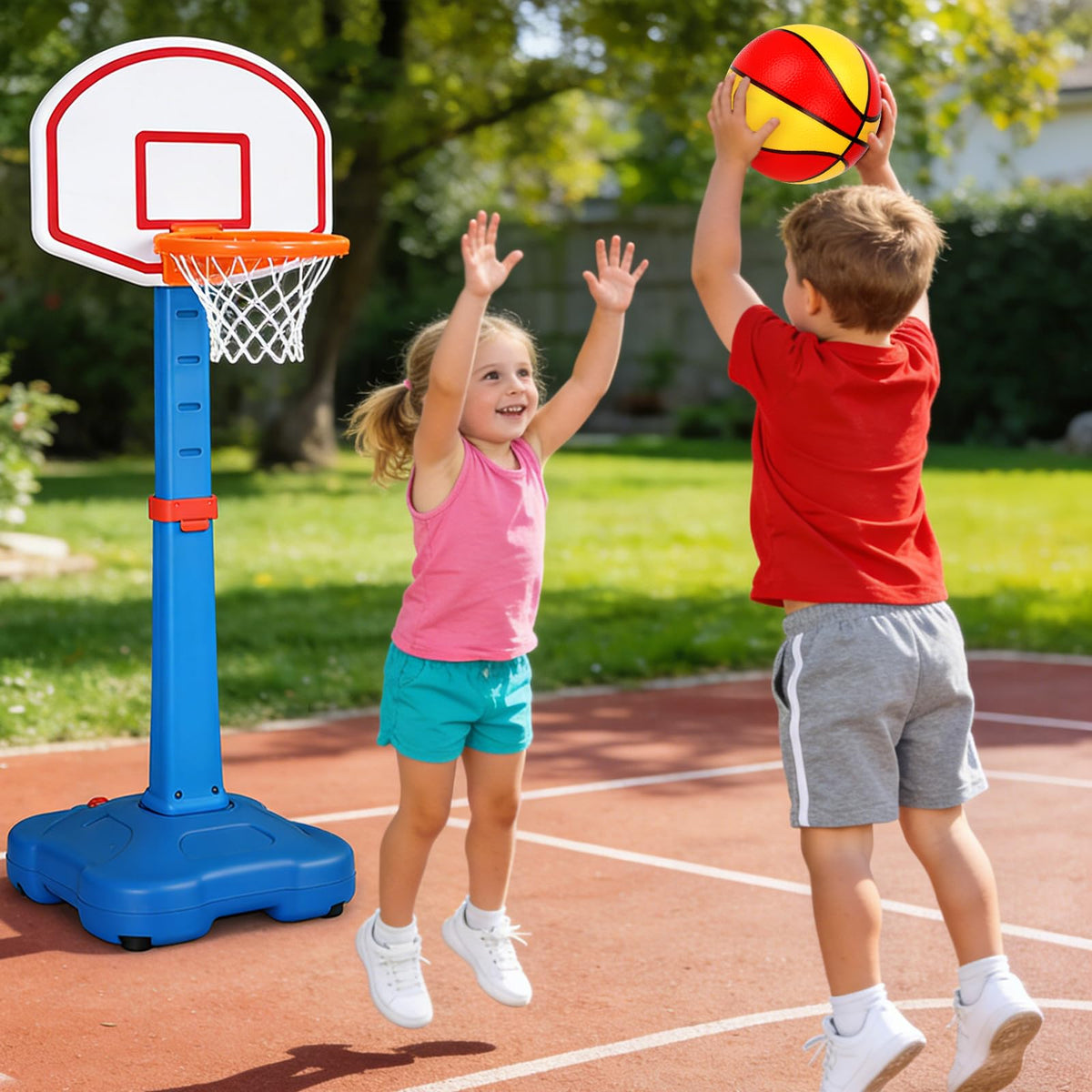 Qirptey indoor-outdoor set, ideal for home courts and trips