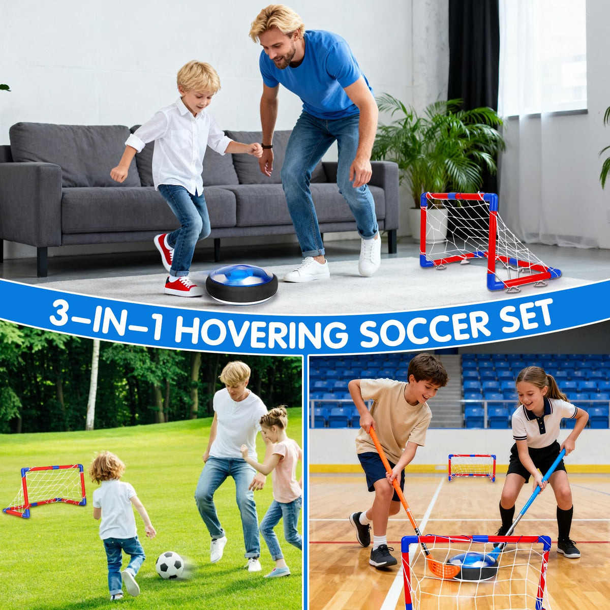 Qirptey inflatable soccer ball for indoor/outdoor play