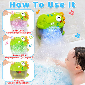 Qirptey lighting animal toys illuminate the tub for interactive storytelling.