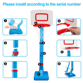 Qirptey-poolside-basketball-hoop ideal for pool parties.