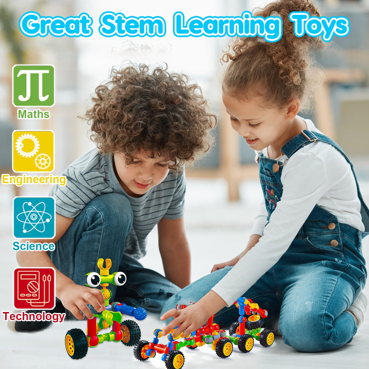 Qirptey robot model encourages imaginative construction and problem solving.