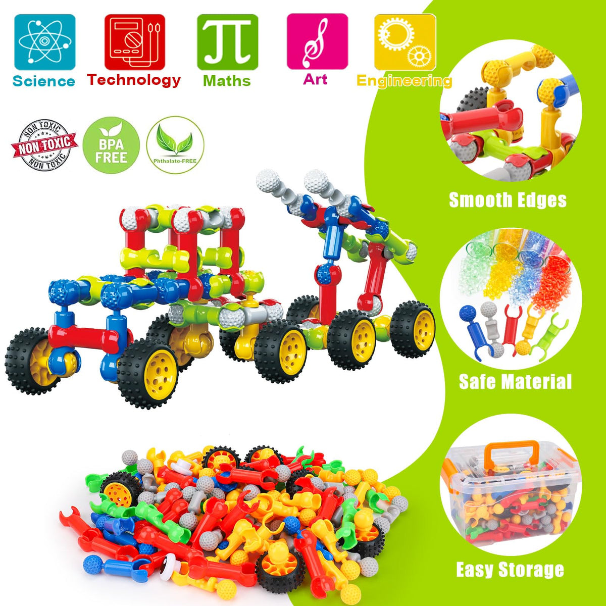 Qirptey safety rounded edges blocks promote worry-free group activities.